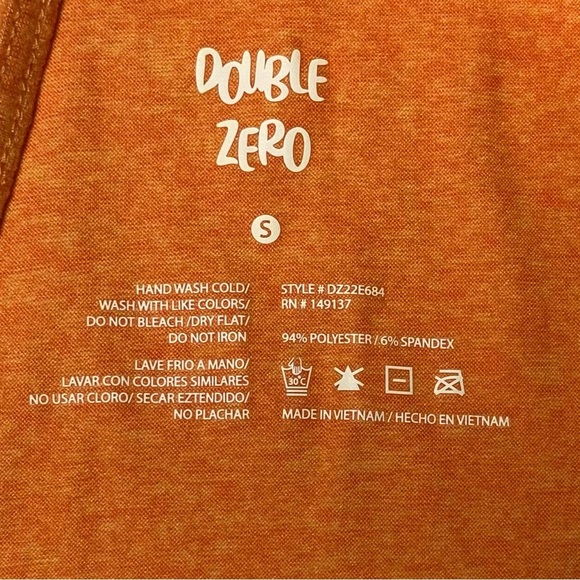 Double Zero Vibe Orange Tank Top with Deep Plunge and Tie Back - Picture 4 of 9